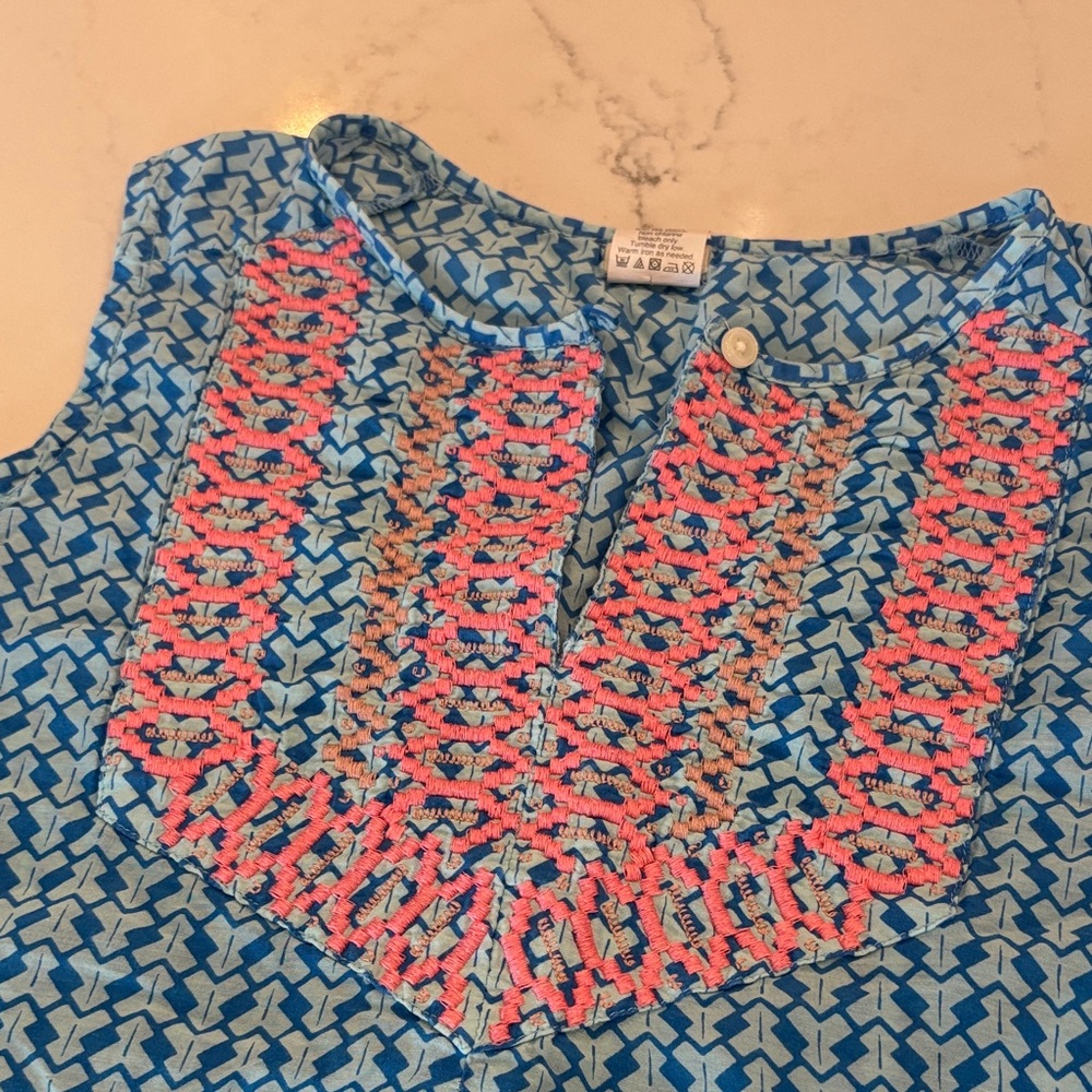 Crewcuts Blue and Pink Kids Blouse - Picture 5 of 6